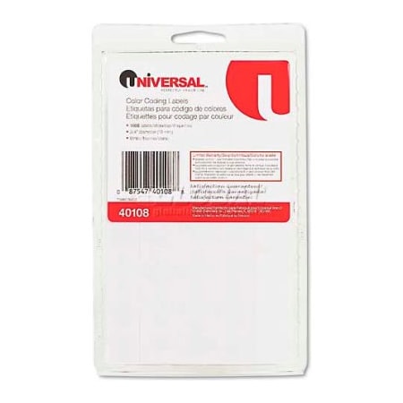 United Stationers Supply Universal¬Æ Permanent Self-Adhesive Color-Coding Labels, 3/4in dia, White, 1008/Pack UNV40108